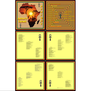 Affiche de l’album AFRIQUE de DJEHUTY – TAFARI avec la totalité des douze textes